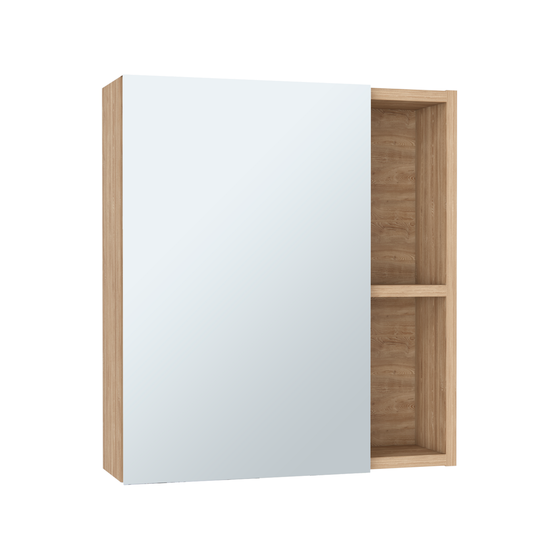 Labelle Medicine Cabinet With Mirror, Five Internal Shelves, Single Door Pine Beige 1 5 Bathroom Wall Mounted Modern Particle Board Particle Board