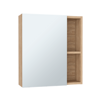 Labelle Medicine Cabinet With Mirror, Five Internal Shelves, Single Door Pine Beige 1 5 Bathroom Wall Mounted Modern Particle Board Particle Board