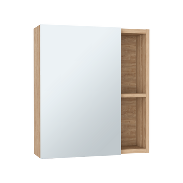 Labelle Medicine Cabinet With Mirror, Five Internal Shelves, Single Door Pine Beige 1 5 Bathroom Wall Mounted Modern Particle Board Particle Board