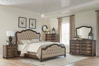 Traditional Dresser Of 8 Drawers Classic Brown Oak Finish 1Pc Wooden Formal Bedroom Furniture Decorative Drawer Pulls Brown Oak Bedroom American Traditional,Traditional Wood
