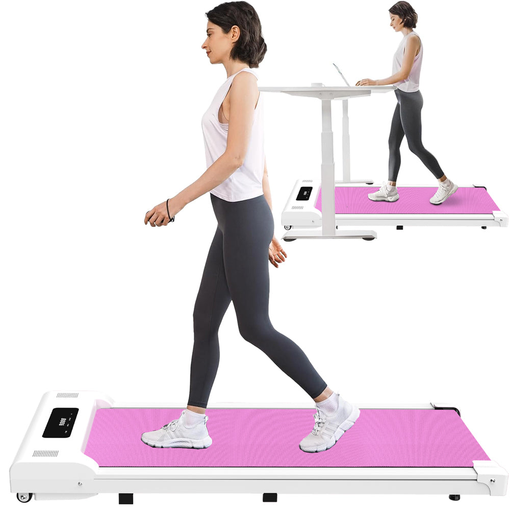 Under Desk Treadmill, Walking Pad, Portable Treadmill With Remote Control Led Display, Walking Jogging Machine For Home Office Use 265 Lbs Pink Pink Abs Rubber Steel Q235