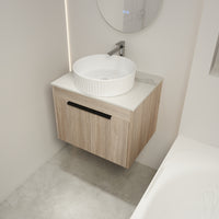 24 " Modern Design Float Bathroom Vanity With Ceramic Basin Set, Wall Mounted White Oak Vanity With Soft Close Door,Kd Packing,Kd Packing,2 Pieces Parcel Top Baa0014012Oo White Oak 2 Bathroom Wall Mounted Modern Plywood