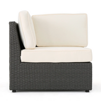 Santa Cruz Outdoor 8 Piece Sectional Set Yes Dark Brown Garden & Outdoor Sectional Seating Groups Pe Rattan Iron Waterproof Fabric