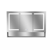 48 In. W X 32 In. H Large Rectangular Silver Aluminum Recessed Or Surface Mount Led Medicine Cabinet With Mirror Silver Aluminium