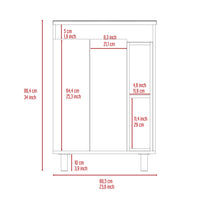 24" Meka Vanity, Two External Shelves, Double Door Cabinet White Hinged White Shelf White Bathroom Modern 2 Or Less Particle Board Particle Board