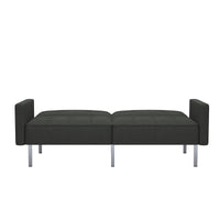 Orisfur. Linen Upholstered Modern Convertible Folding Futon Sofa Bed For Compact Living Space, Apartment, Dorm, Black Black Foam Linen