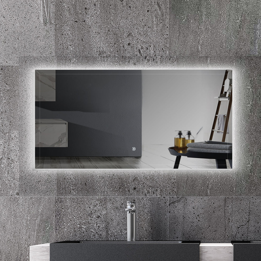 Led Bathroom Mirror, 59X30 In 8000K Vanity Mirror