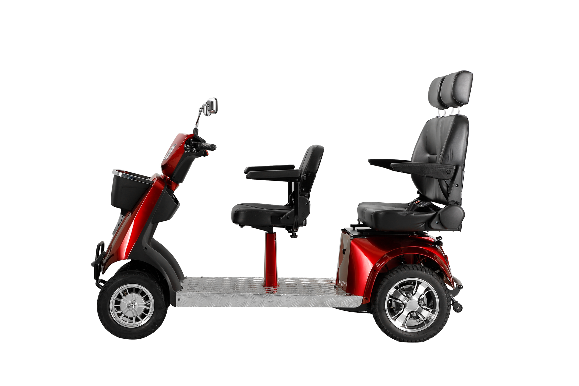 Electric Mobility Recreational Travel Scooter For Adults,Mobility Scooters For Seniors, 4 Wheel Powered Mobility Scooters Red Abs Pc