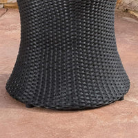 Kono Hourglass Table No Glass Top Black Rattan