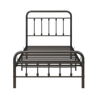 Metal Platform Bed Frame With Headboard No Box Spring Needed Twin Black Twin Black Metal