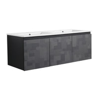 48'' Floating Wall Mounted Bathroom Vanity & Soft Close Cabinet Door, Kd Package Black 3 Adjustable Hinges Bathroom Wall Mounted Modern Plywood