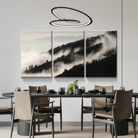 3 Panels Framed Misty Forest Forest Canvas Wall Art Decor,3 Pieces Mordern Canvas Decoration Painting For Office,Dining Room,Living Room, Bedroom Decor Ready To Hang 1218In Thickness 1.5Inch Rectangle Framed Multicolor Oversized 41In Canvas Nature Scenes