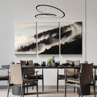 3 Panels Framed Misty Forest Forest Canvas Wall Art Decor,3 Pieces Mordern Canvas Decoration Painting For Office,Dining Room,Living Room, Bedroom Decor Ready To Hang 2030In Thickness 1.5Inch Rectangle Framed Multicolor Oversized 41In Canvas Nature Scenes