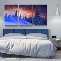 3 Panels Framed Winter Forest Canvas Wall Art Decor,3 Pieces Mordern Canvas Decoration Painting For Office,Dining Room,Living Room, Bedroom Decor Ready To Hang 1218In Thickness 1.5Inch Rectangle Framed Multicolor Oversized 41In Canvas Nature Scenes