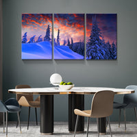 3 Panels Framed Winter Forest Canvas Wall Art Decor,3 Pieces Mordern Canvas Decoration Painting For Office,Dining Room,Living Room, Bedroom Decor Ready To Hang 1218In Thickness 1.5Inch Rectangle Framed Multicolor Oversized 41In Canvas Nature Scenes