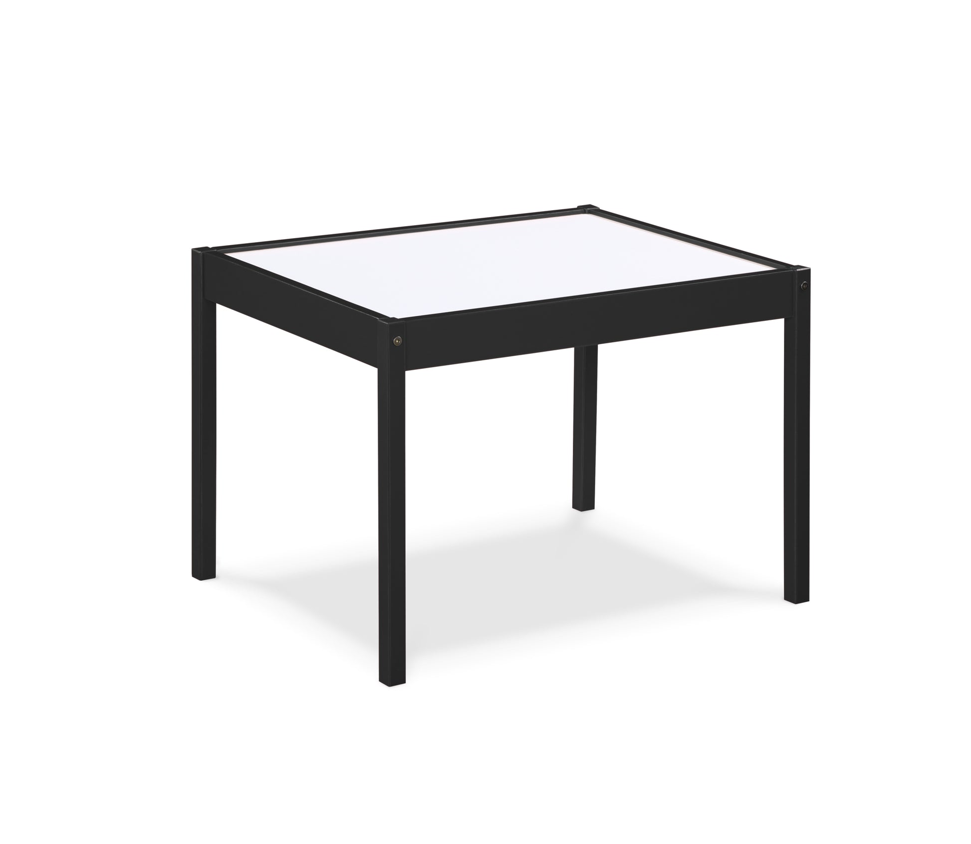 Gibson 3 Piece Dry Erase Kids Table & Two Chair Set, Black Black Rubberwood Wood