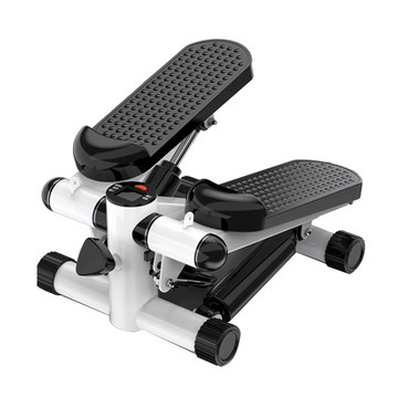 Mini Stepper For Exercise 300 Lbs Loading Capacity, Hydraulic Fitness Stepper With Lcd Monitor Black White Steel