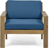 Santa Ana Club Chair With Cushions Set Of 2 Brown Teal Seats 2 Wood