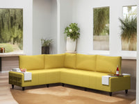 Inferno Sectional, Yellow Yellow Foam Solid Wood 7 Seat