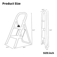 2 Step Ladder, Step Stool For Adults, Folding Step Stool With Wide Anti Slip Pedal, Sturdy Steel Ladder Gray Iron Plastic