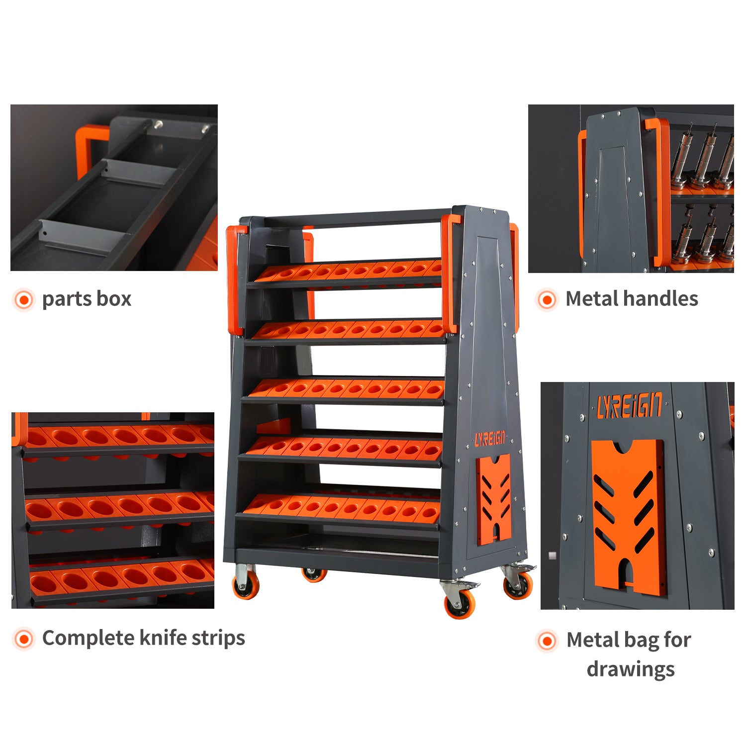 Cat40 Cnc Tool Cart 100Cap 5 Tier Cnc Rolling Carts With Wheels 40 Taper Tool Holder Cnc Mobile Tool Holder Cnc Tool Organizer Cat 40 Tool Holder Set For Storehouse Factory Garage Cat40 100Cap Cement Grey Abs Steel Q235
