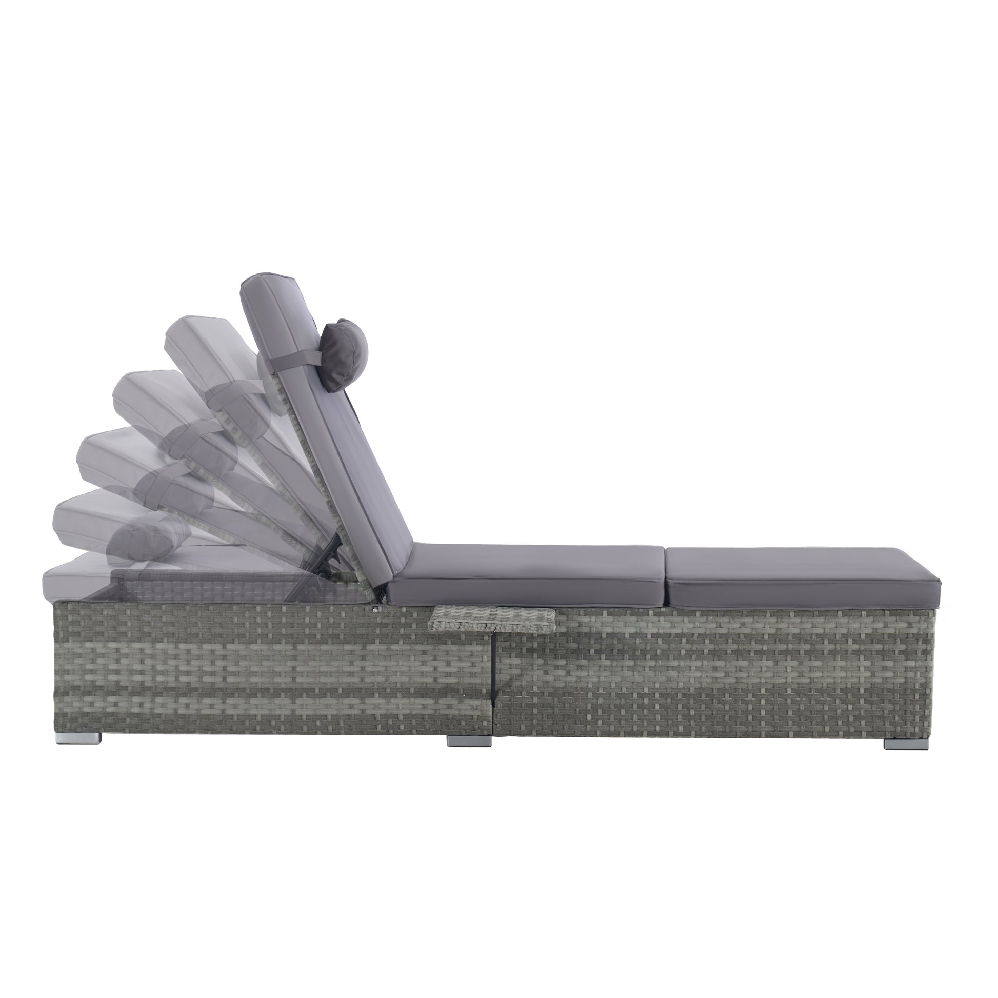 Outdoor Sofa Pe Rattan Furniture Deck Chair Gray Rattan Yes Lounge Gray Seats 2 Uv Resistant Frame Water Resistant Cushion Garden & Outdoor American Design,American Traditional Complete Patio Sets Polyester Pe Rattan Iron Waterproof Fabric