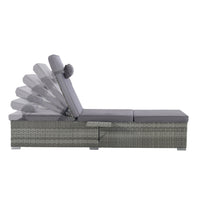Outdoor Sofa Pe Rattan Furniture Deck Chair Gray Rattan Yes Lounge Gray Seats 2 Uv Resistant Frame Water Resistant Cushion Garden & Outdoor American Design,American Traditional Complete Patio Sets Polyester Pe Rattan Iron Waterproof Fabric