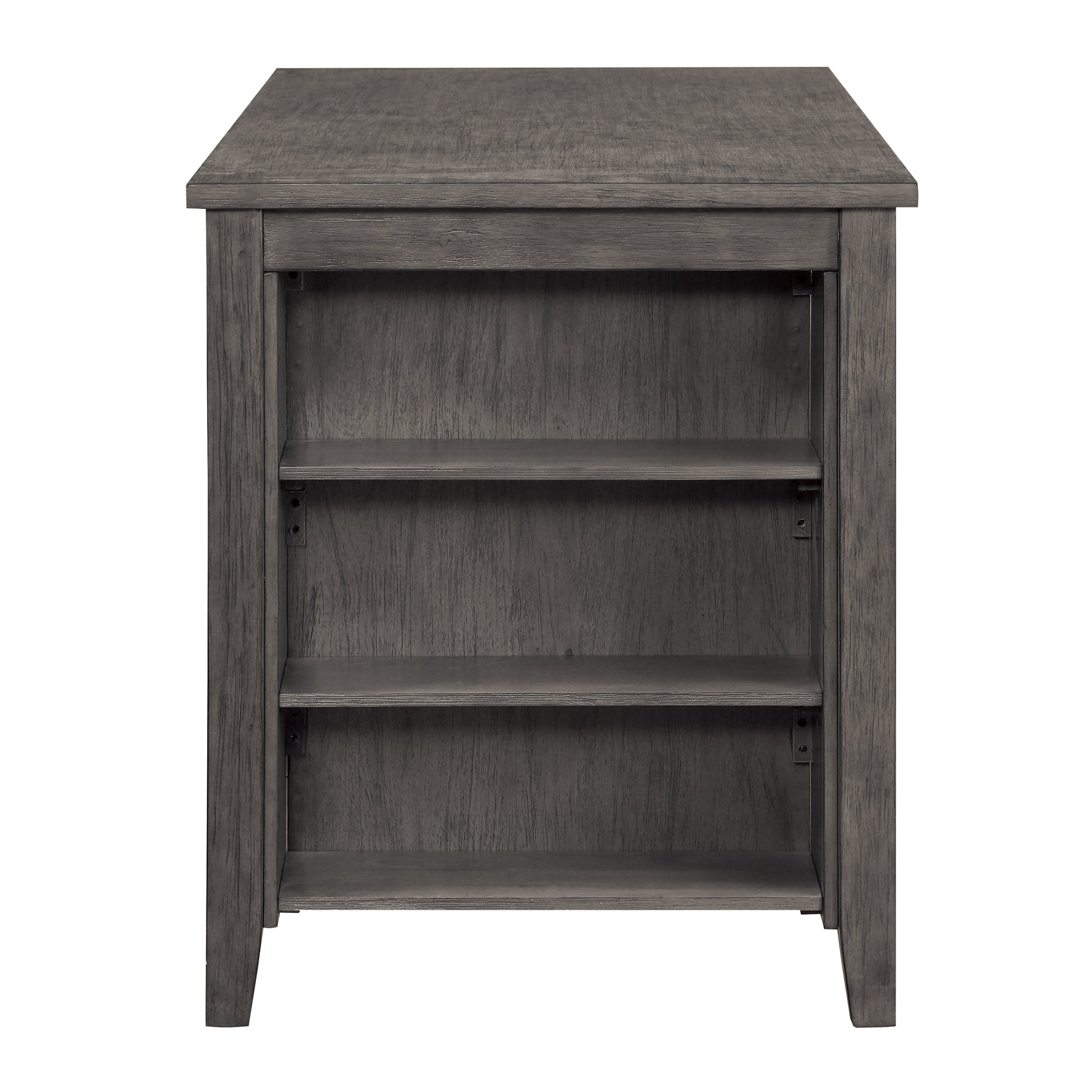 Modern Gray 1Pc Counter Height Table With Built In Shelves Wooden Multifunctional Kitchen Dining Room Furniture Gray Seats 4 Dining Room Contemporary,Modern Kitchen & Dining Tables Rectangular Wood