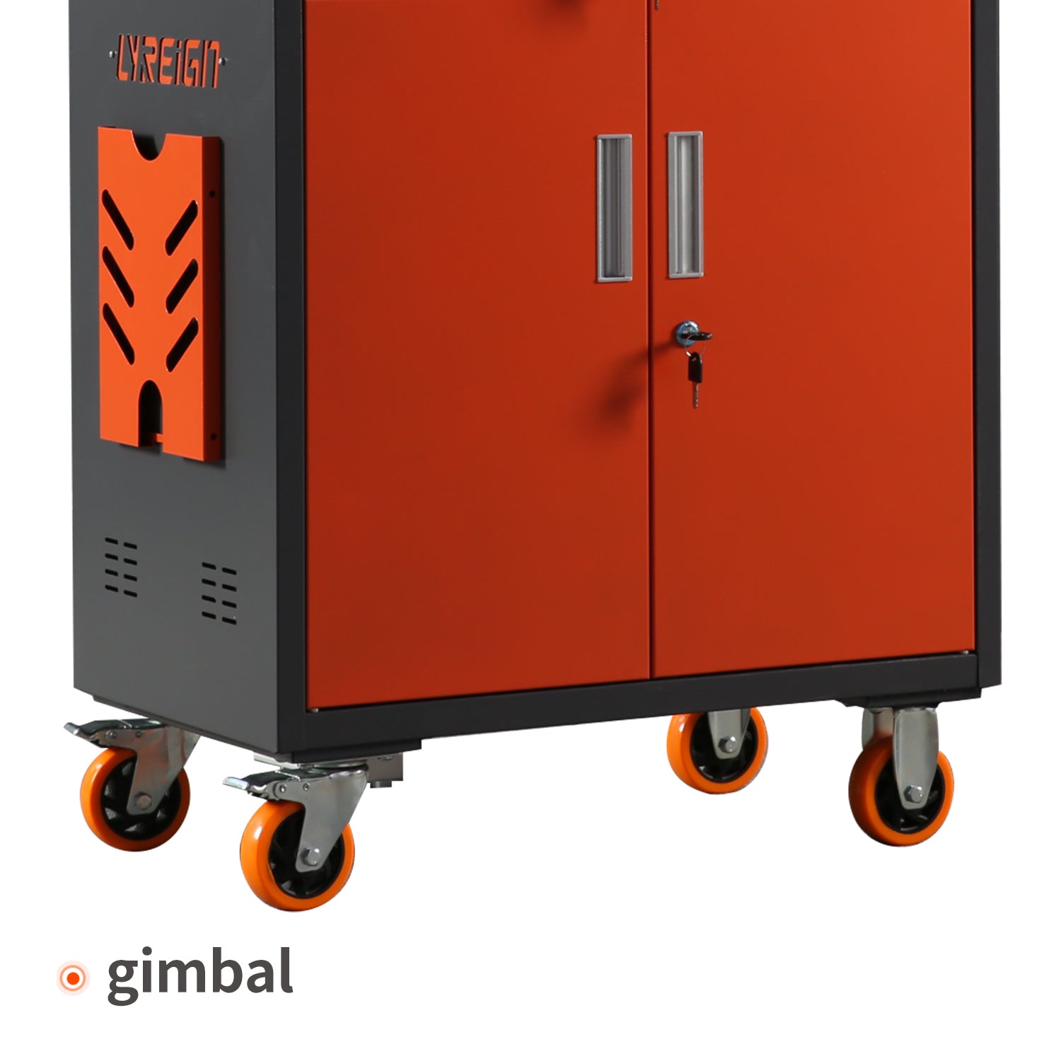 Industrial Pc Cabinet Metal Computer Cabinet Industrial Mobile Security Lcd Computer Cabinet Enclosure, Gray Orange, Suitable For Up To 27 Inch Monitors Gray Abs Steel Q235