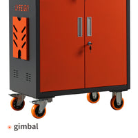 Industrial Pc Cabinet Metal Computer Cabinet Industrial Mobile Security Lcd Computer Cabinet Enclosure, Gray Orange, Suitable For Up To 27 Inch Monitors Gray Abs Steel Q235
