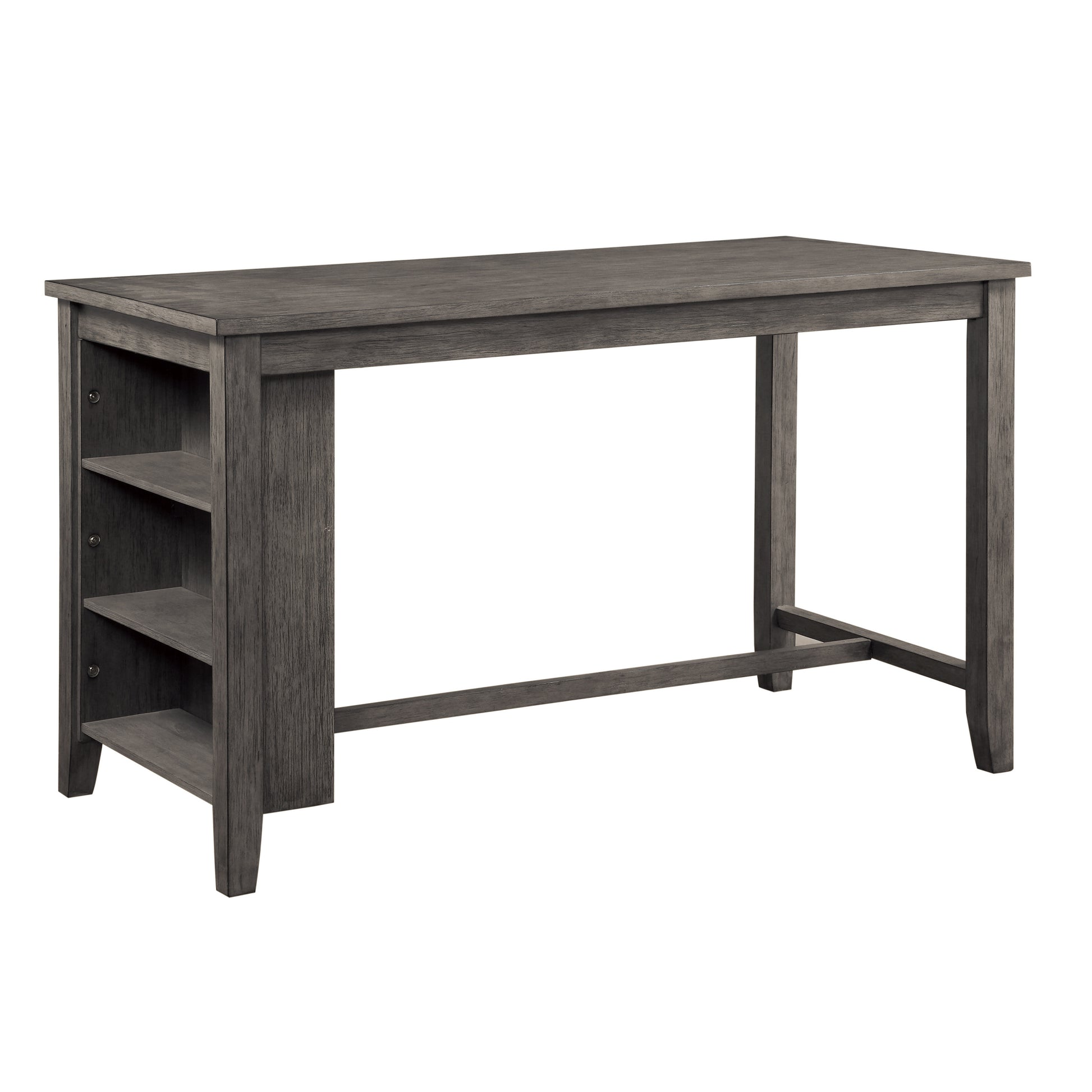 Gray Finish 5Pc Counter Height Set Multifunctional Counter Height Table With 4 Stools Black Faux Leather Upholstery Trim Dining Room Furniture Wood Gray Seats 4 Wood Dining Room 60 Inches Rectangular Wood