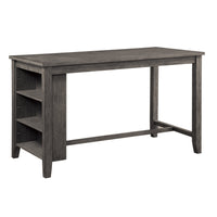 Gray Finish 5Pc Counter Height Set Multifunctional Counter Height Table With 4 Stools Black Faux Leather Upholstery Trim Dining Room Furniture Wood Gray Seats 4 Wood Dining Room 60 Inches Rectangular Wood