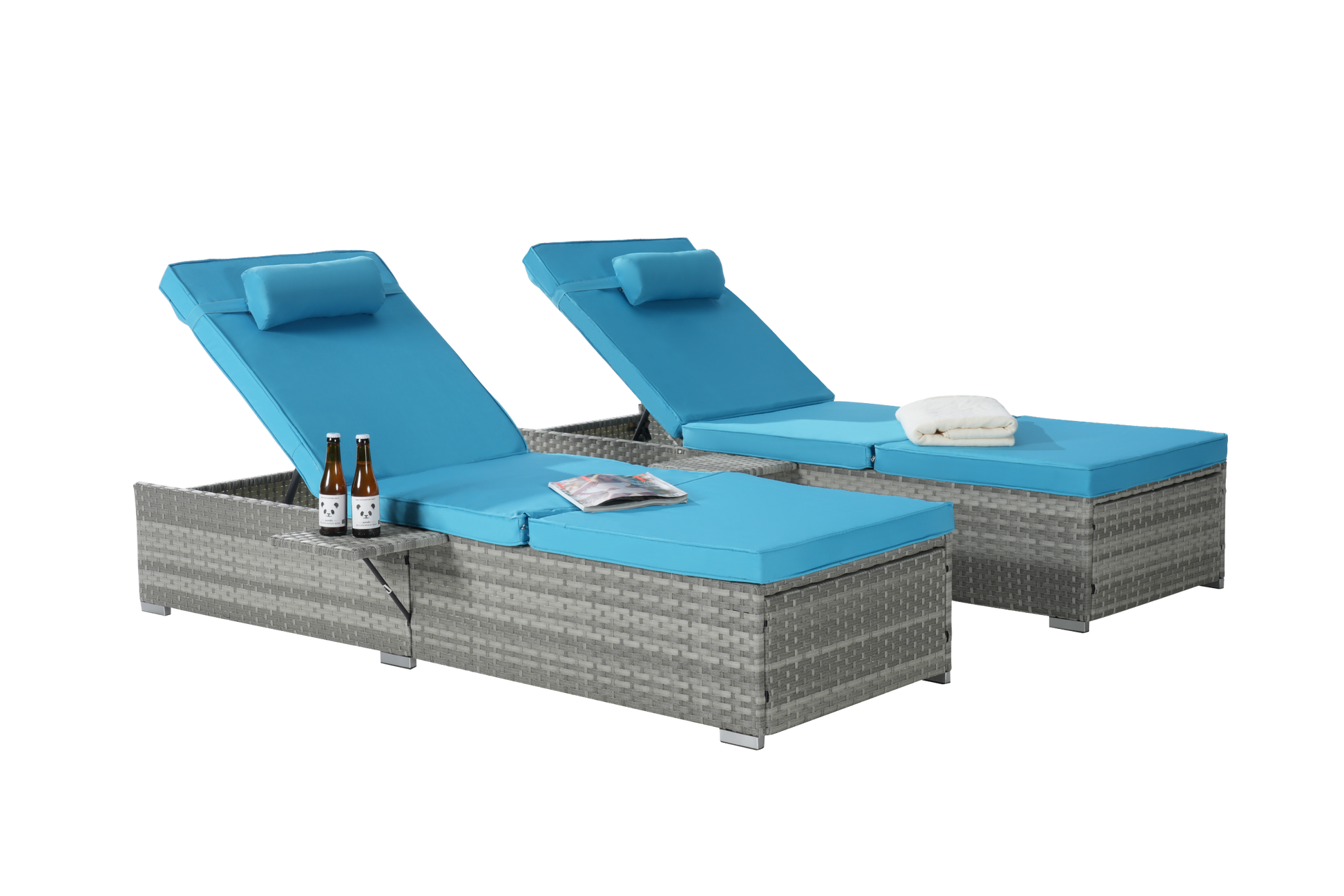 Outdoor Sofa Pe Rattan Furniture Deck Chair Gray Rattan Yes Lounge Gray Seats 2 Uv Resistant Frame Water Resistant Cushion Garden & Outdoor American Design,American Traditional Complete Patio Sets Polyester Pe Rattan Iron Waterproof Fabric