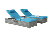 Outdoor Sofa Pe Rattan Furniture Deck Chair Gray Rattan Yes Lounge Gray Seats 2 Uv Resistant Frame Water Resistant Cushion Garden & Outdoor American Design,American Traditional Complete Patio Sets Polyester Pe Rattan Iron Waterproof Fabric