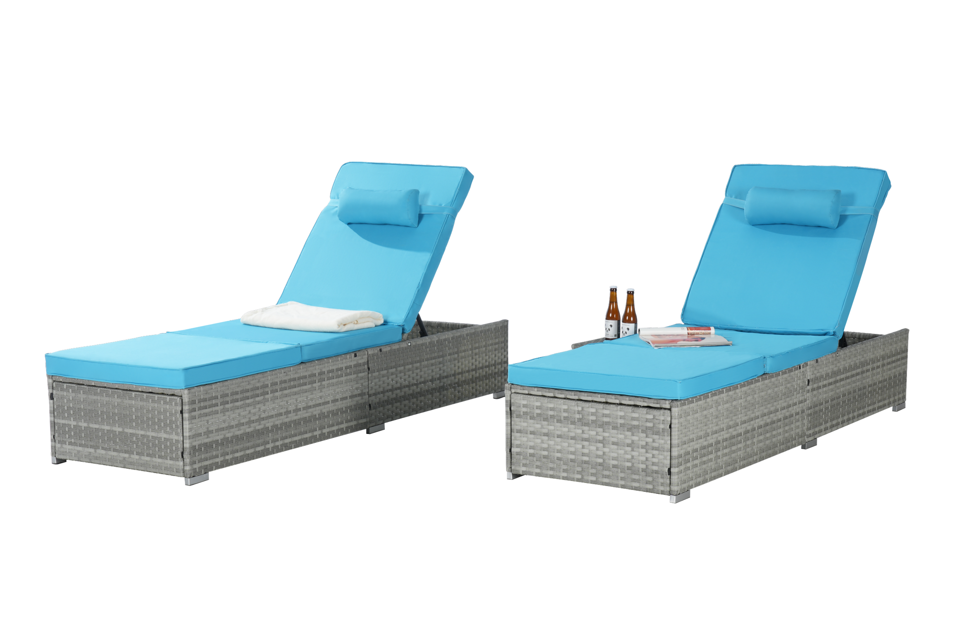 Outdoor Sofa Pe Rattan Furniture Deck Chair Gray Rattan Yes Lounge Gray Seats 2 Uv Resistant Frame Water Resistant Cushion Garden & Outdoor American Design,American Traditional Complete Patio Sets Polyester Pe Rattan Iron Waterproof Fabric