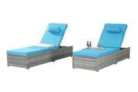Outdoor Sofa Pe Rattan Furniture Deck Chair Gray Rattan Yes Lounge Gray Seats 2 Uv Resistant Frame Water Resistant Cushion Garden & Outdoor American Design,American Traditional Complete Patio Sets Polyester Pe Rattan Iron Waterproof Fabric