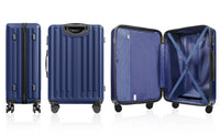 3 Piece Luggage Set With 360 Spinner Wheels Suitcases With Hard Sided Lightweight Abs Material Dark Blue Abs