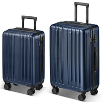 2 Piece Luggage Set With 360 Spinner Wheels Suitcases With Hard Sided Lightweight Abs Material Dark Blue Abs