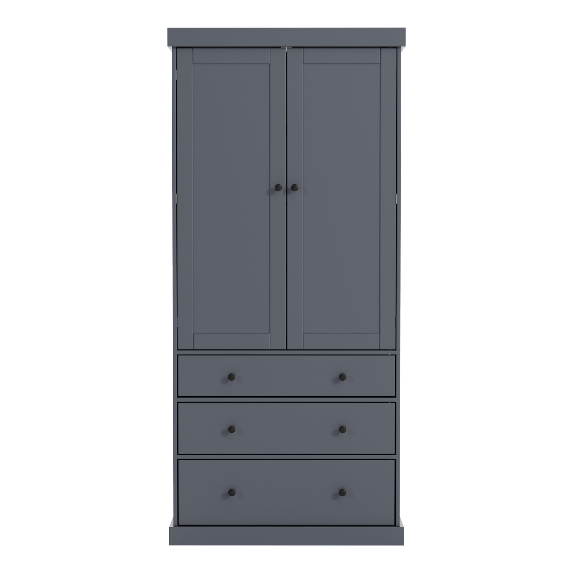 Assembly 77Inch Farmhouse Kitchen Pantry, Freestanding Tall Cupboard Storage Cabinet With 3 Adjustable Shelves, 8 Door Shelves, 3 Drawers For Kitchen, Dining Room, Gray Gray Kitchen Farmhouse