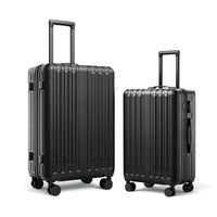 2 Piece Luggage Set With 360 Spinner Wheels Suitcases With Hard Sided Lightweight Abs Material Black Abs