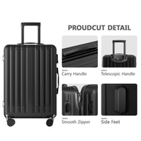 2 Piece Luggage Set With 360 Spinner Wheels Suitcases With Hard Sided Lightweight Abs Material Black Abs