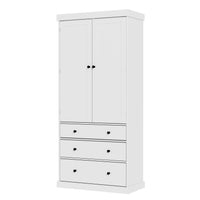 Assembly 77Inch Farmhouse Kitchen Pantry, Freestanding Tall Cupboard Storage Cabinet With 3 Adjustable Shelves, 8 Door Shelves, 3 Drawers For Kitchen, Dining Room, White White Kitchen Farmhouse