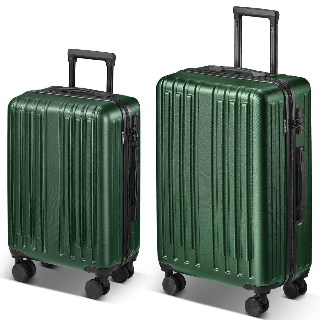 2 Piece Luggage Set With 360 Spinner Wheels Suitcases With Hard Sided Lightweight Abs Material Green Abs