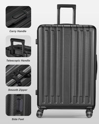 2 Piece Luggage Set With 360 Spinner Wheels Suitcases With Hard Sided Lightweight Abs Material Black Abs