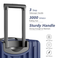 20 Inch Carry On Luggage With 360 Spinner Wheels Suitcases With Hard Sided Lightweight Abs Material Dark Blue Abs