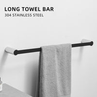 Bathroom Hardware Set Black And Mirror 4 Pieces Bathroom Towel Rack 24 Inches Bathroom Accessories Set Black Silver Bathroom Classic,Industrial,Modern Stainless Steel Stainless Steel