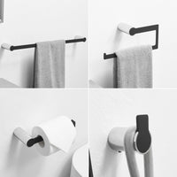 Bathroom Hardware Set Black And Mirror 4 Pieces Bathroom Towel Rack 24 Inches Bathroom Accessories Set Black Silver Bathroom Classic,Industrial,Modern Stainless Steel Stainless Steel