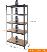 2000Lbs Capacity Garage Storage Shelves Heavy Duty Black Abs Steel Q235 Wood Pvc