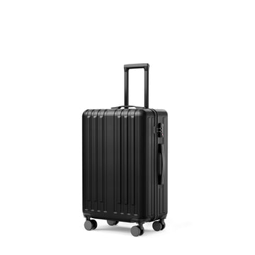 20 Inch Carry On Luggage With 360 Spinner Wheels Suitcases With Hard Sided Lightweight Abs Material Black Abs