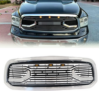 Front Grille For 2013 2014 2015 2016 2017 2018 Dodge Ram 1500 Chrome Grille Big Horn Style With Letters W Lights Matte Black Abs Abs